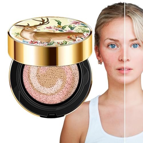 Cremefarbenes Concealer-Kissen - Feuchtigkeitsspendende Concealer-Grundierung mit spiegelndem, nicht fettendem Luftpolster,Make-up-Zubehör für Dating, Reisen, Zuhause, Arbeiten, Einkaufen von PUCHEN