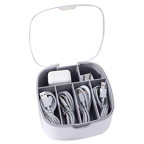 Datenkabel-Organizer-Box - 6 Fächer Reise-Organizer-Tasche Kabelaufbewahrungsbox Kabelmanagement-Box - USB-Kabel-Sortierhalter, kompakte Kosmetik-Organizer-Box, Schreibtischzubehör-Organizer und Aufbe von PUCHEN