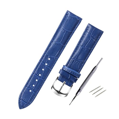 PUCHEN Bunte Leder-Uhrenarmbänder, 12mm – 20mm, Ersatzarmband für Herren- und Damenuhren für Uhrenzubehör, Blau, 12mm von PUCHEN