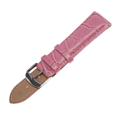 PUCHEN Buntes Leder-Uhrenarmband, 12mm – 22mm, Ersatzarmband für Herren und Damen, Uhrenzubehör, Rosa, 12mm von PUCHEN