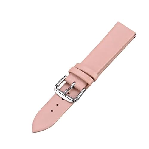 PUCHEN Dünnes Leder-Uhrenarmband, 12–24mm, Uhrenarmbänder, Ersatzarmband, Uhrenzubehör, Rosa, 12mm von PUCHEN