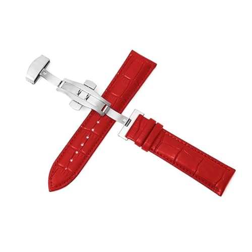 PUCHEN Leder-Uhrenarmbänder, 12mm – 24mm, Uhrenzubehör, Uhrenarmband mit automatischer Butterfly-Schnalle, 17mm von PUCHEN