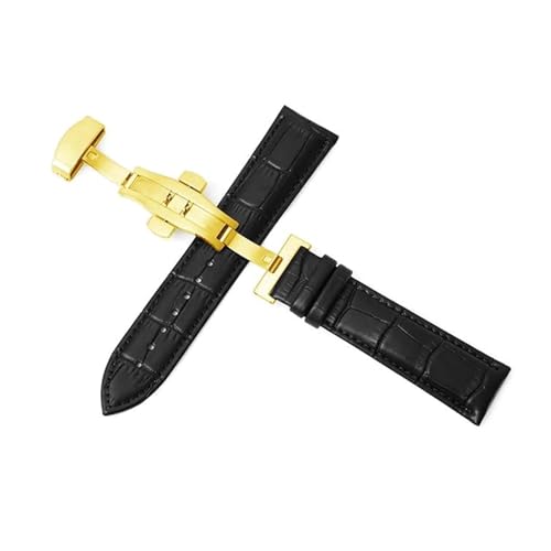 PUCHEN Leder-Uhrenarmbänder, 12mm – 24mm, Uhrenzubehör, Uhrenarmband mit automatischer Butterfly-Schnalle, 21mm von PUCHEN