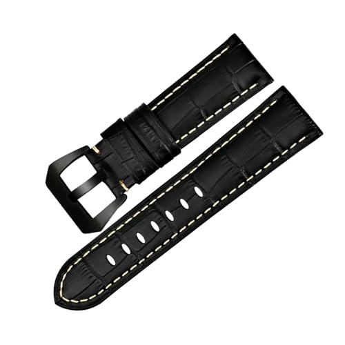 PUCHEN Leder-Uhrenarmband, 22mm, 24mm, 26mm, blau/braun/schwarz, Uhrenarmband für Herren und Damen, Uhrenzubehör, 24mm von PUCHEN