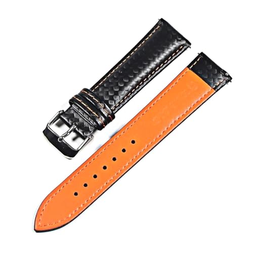 PUCHEN Leder-Uhrenarmband, Karbonfaser-Maserung, 18mm, 20mm, 22mm, Schnellverschluss-Uhrenarmband, 18mm von PUCHEN