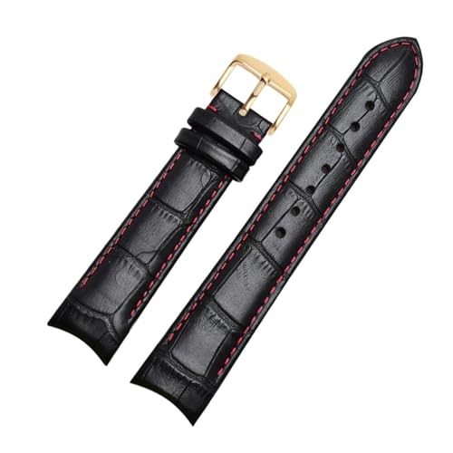 PUCHEN Leder-Uhrenarmband, gebogenes Ende, 20mm, 21mm, 22mm, Ersatzarmband für Herrenuhren, 21mm von PUCHEN