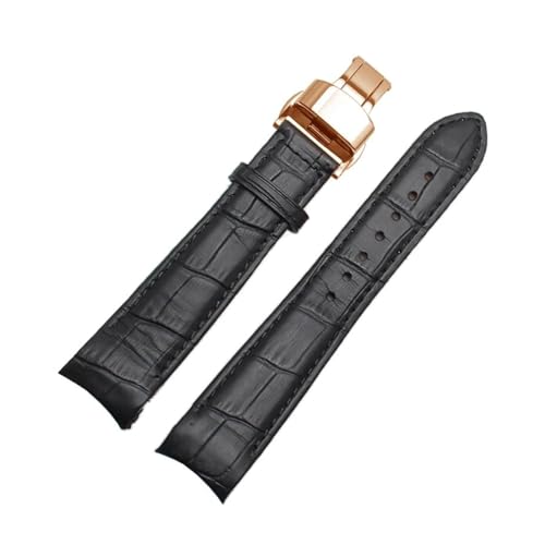 PUCHEN Leder-Uhrenarmband, gebogenes Ende, 20mm, 21mm, 22mm, Ersatzarmband für Herrenuhren, 22mm von PUCHEN