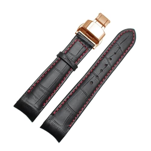 PUCHEN Leder-Uhrenarmband, gebogenes Ende, 20mm, 21mm, 22mm, Ersatzarmband für Herrenuhren, 22mm von PUCHEN