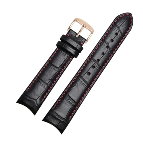 PUCHEN Leder-Uhrenarmband, gebogenes Ende, 20mm, 21mm, 22mm, Ersatzarmband für Herrenuhren, 22mm von PUCHEN