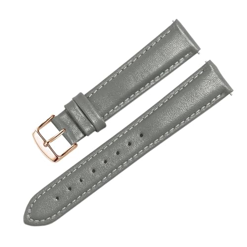 PUCHEN Leder-Uhrenarmband 12mm – 24mm Butterfly-Schnalle/Dornschließe Uhren-Ersatzarmband Uhrenzubehör, 17mm von PUCHEN