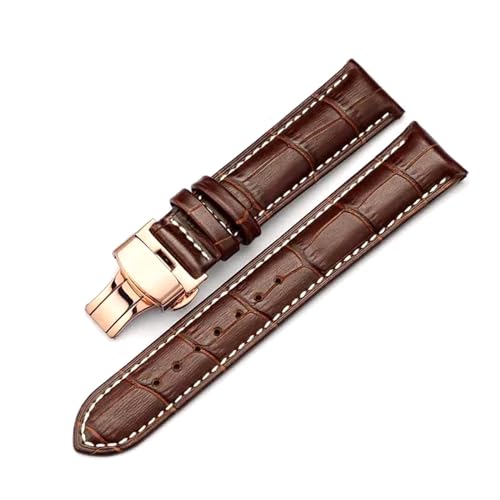 PUCHEN Lederarmband 14mm – 24mm Herrenuhrenarmband Herrenuhrenzubehör mit Edelstahl-Schmetterlingsschließe, 14mm von PUCHEN