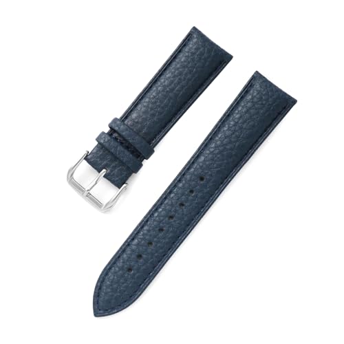 PUCHEN Mehrfarbiges Leder-Uhrenarmband, 12mm – 24mm, Ersatzarmband, Uhrenzubehör, Navy blau, 16mm von PUCHEN