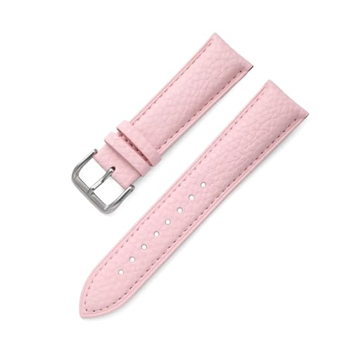 PUCHEN Mehrfarbiges Leder-Uhrenarmband, 12mm – 24mm, Ersatzarmband, Uhrenzubehör, Rosa, 18mm von PUCHEN