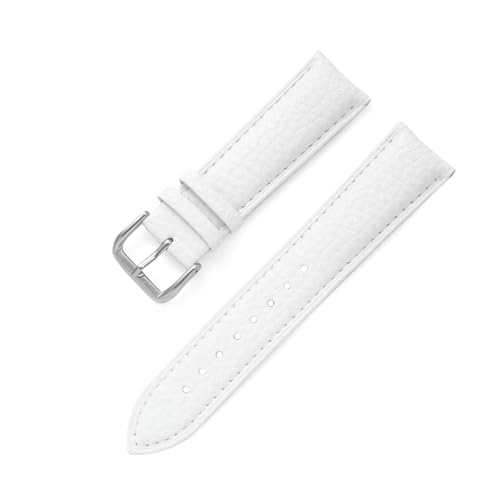 PUCHEN Mehrfarbiges Leder-Uhrenarmband, 12mm – 24mm, Ersatzarmband, Uhrenzubehör, Weiß, 14mm von PUCHEN