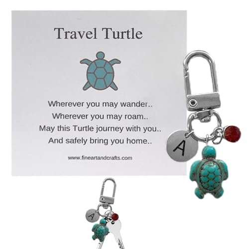 PUCHEN Schildkröte Schlüsselanhänger | Schlüsselanhänger zum Thema „Reisen“ mit Schildkrötenanhängern,Dekoratives Schildkröten-Geschenktaschenzubehör für Mädchen und Jungen von PUCHEN