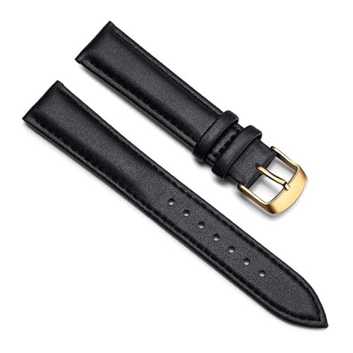 PUCHEN Schwarz/braunes Leder-Uhrenarmband, 14mm – 24mm, Ersatzarmband, Uhrenzubehör, 22mm von PUCHEN
