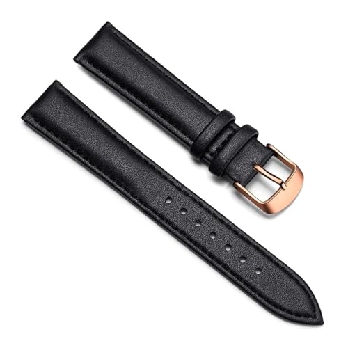 PUCHEN Schwarz/braunes Leder-Uhrenarmband, 14mm – 24mm, Ersatzarmband, Uhrenzubehör, 22mm von PUCHEN