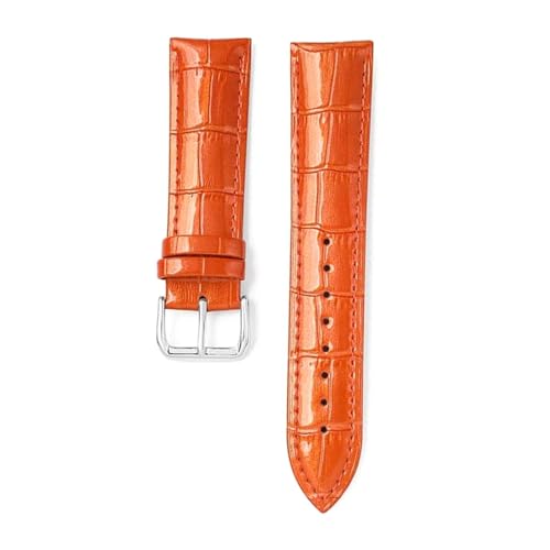 PUCHEN Uhrenarmbänder aus Lackleder, 12mm – 22mm, Uhrenarmband mit Dornschließe, glänzendes Lederarmband, Uhrenarmband, Orange, 12mm von PUCHEN