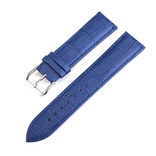 PUCHEN Uhrenarmbänder aus Leder, 10mm – 24mm, Uhrenzubehör, Ersatzarmband für Uhren, Blau, 19mm von PUCHEN