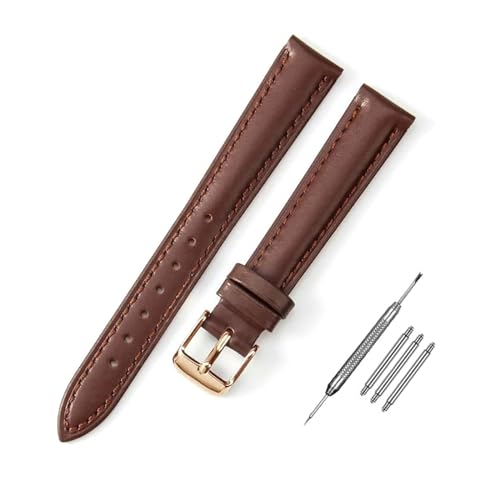 PUCHEN Uhrenarmband aus Leder, 10mm – 24mm, Ersatzarmband für Damenuhren, Zubehör + Werkzeug, 16mm von PUCHEN
