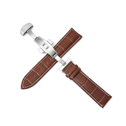 PUCHEN Uhrenarmband aus Leder, 12mm – 24mm, Ersatzarmband, Uhrenzubehör mit Butterfly-Schnalle, 23mm von PUCHEN