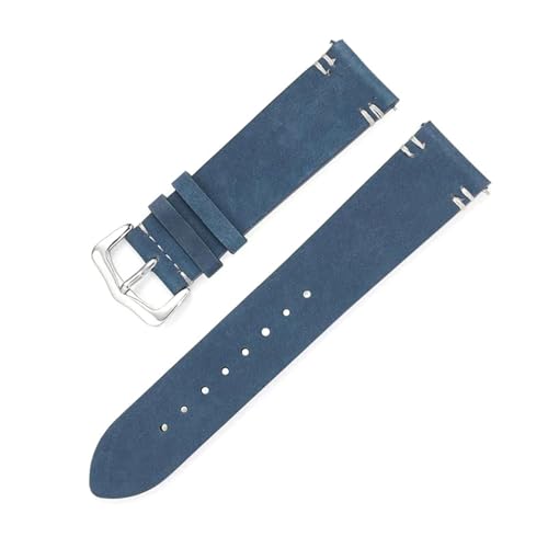 PUCHEN Vintage Leder Uhrenarmband 20mm 22mm Schnellverschluss Uhrenarmband Herrenuhr Zubehör, Blau, 20mm von PUCHEN