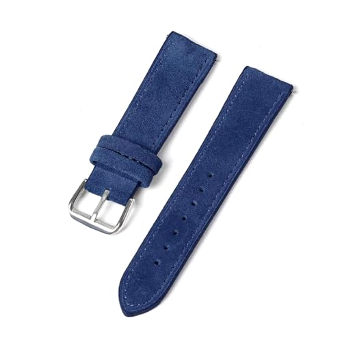 PUCHEN Weiches Wildleder-Uhrenarmband, 18mm, 20mm, 22mm, 24mm, Schnellverschluss-Ersatzarmband, Blau, 24mm von PUCHEN