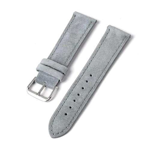 PUCHEN Weiches Wildleder-Uhrenarmband, 18mm, 20mm, 22mm, 24mm, Schnellverschluss-Ersatzarmband, Grau, 18mm von PUCHEN