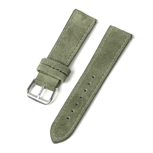 PUCHEN Weiches Wildleder-Uhrenarmband, 18mm, 20mm, 22mm, 24mm, Schnellverschluss-Ersatzarmband, Grün, 18mm von PUCHEN