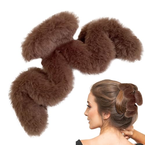 Plüsch-Haarspange | Plüsch-Haarspangen in Wellenform - Haarschmuck, große Krallenklammern für dünnes/mitteldickes Haar, große Haarklammern für Frauen und Mädchen für den Alltag von PUCHEN