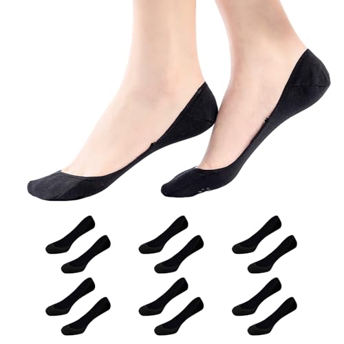 6 Paar Füßlinge Ballerina Socken Damen, Damen Atmungsaktiv Füsslinge, Unsichtbare Sneaker Socken No Show Rutschfeste mit Siliconpad Kurze Halbsocken 6 Paar Füßlinge Ballerina Socken Damen, Damen Atmungsaktiv Füsslinge, Unsichtbare Sneaker Socken No Show Rutschfeste mit Siliconpad Kurze Halbsocken von PUERFOCA