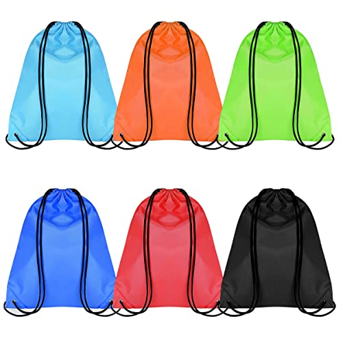 PUERHUACI Turnbeutel,Drawstring Bag,6 Stück Sportbeutel,Kordelzug Turnbeutel Sporttasche Turnbeutel Kinder Rucksack Beutel Multicolor Kordelzug Rucksack für Fitness von PUERHUACI