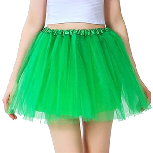 Tüllrock Damen,Tutu Damen,Unterrock Rock Ballet Blase Tanzrock Tanzkleid Ballkleid Kurz RetroPetticoat Tutu,Minirock Retro Unterrock Ballet Grün von PUERHUACI