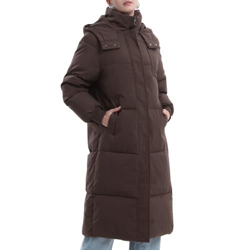 PUFFIT Damen Winter Mantel mit Kapuze Warmer Wasserdicht Lang Jacke Steppmantel Female von PUFFIT
