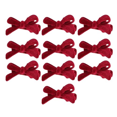 10pcs Kleine Velvets Bögen Haare Clip Girls Süße Stile Haarnadel Kinder Haarnadel Modezubehör von PUGEOAMN