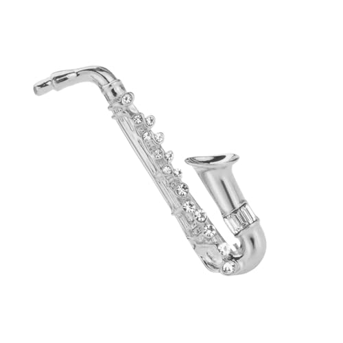 Elegante Saxophon Brosche Kragenstift Mit Strasssteinen Kristallzubehörkragen Lady Broschen Foto Requisiten von PUGEOAMN
