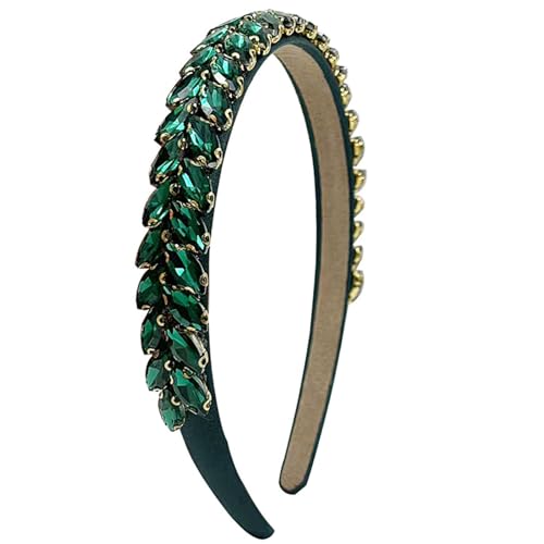 Hoher Schädel Stirnband Für Frauen Und Mädchen Themenereignis Sparkling Crystal Leaf Designs Haarhaarzubehör Accessoires von PUGEOAMN