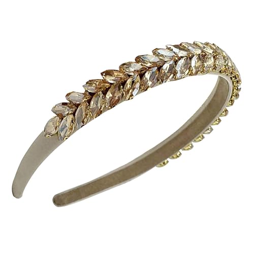 Hoher Schädel Stirnband Für Frauen Und Mädchen Themenereignis Sparkling Crystal Leaf Designs Haarhaarzubehör Accessoires von PUGEOAMN