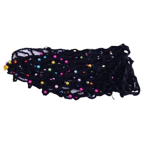 Kreatives Frauenhäkeln Haarnetz Mit Kunstperlen Ornament Hair Deckt Accessoire Für Jeden Anlass Dekoriert von PUGEOAMN