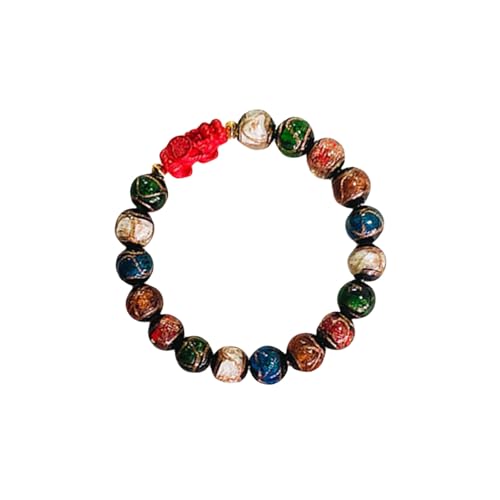 PUGEOAMN Glasperlenarmband Mit Tierischen Symbolen Verstellbare Handschnur Armbandschmuck Für Den Anziehen Von Reichtum Und Glück von PUGEOAMN