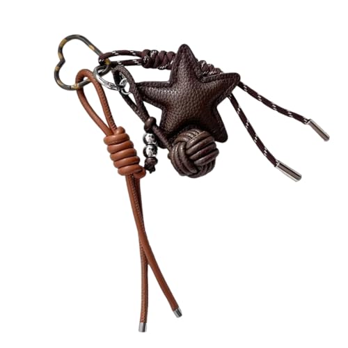 PUGEOAMN Handgefertigte Braune Khaki Leder Sternbag Origination Einzigartige Geldbeuteldekoration Verleiht Dem Alltag Einen Hauch Von Eleganzen von PUGEOAMN
