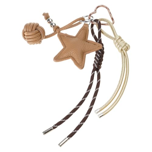 PUGEOAMN Handgefertigte Braune Khaki Leder Sternbag Origination Einzigartige Geldbeuteldekoration Verleiht Dem Alltag Einen Hauch Von Eleganzen von PUGEOAMN
