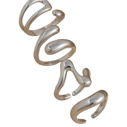 PUGEOAMN Mehrzweck Patchwork Form Ringe Gothics Styles Tragbares Accessoire Für Männer Und Frauen Stilvolle Outfits Partygeschenke von PUGEOAMN