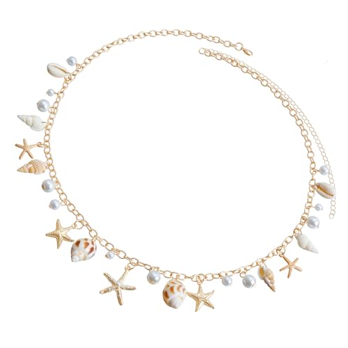 Strand Taille Kette Feature Shells Charme Für Trendige Look Imitation Perlen Probe Anhänger Körperkette Strand Taille Kette Feature Shells Charme Für Trendige Look Imitation Perlen Probe Anhänger Körperkette von PUGEOAMN