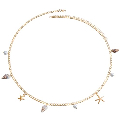 Strand Taille Kette Feature Shells Charme Für Trendige Look Imitation Perlen Probe Anhänger Körperkette Strand Taille Kette Feature Shells Charme Für Trendige Look Imitation Perlen Probe Anhänger Körperkette von PUGEOAMN