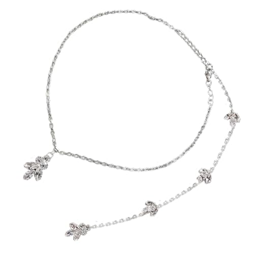 Strasssteine ​​Hintergrund Halskette Für Rückenfreie Kleid Frauen Braut Rücken Halskette Langes Tropfen Rückenketten Körperschmuckzubehör von PUGEOAMN