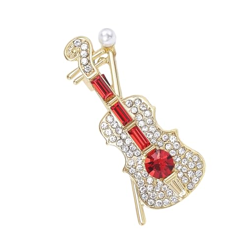 Strasssteine ​​besetzte Geigenform Brosche Revers Pin Künstlerische Brosche Pin Für Formelle Event Outfit Frauen Und Männer Unisex von PUGEOAMN
