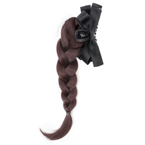 Synthetic Fasergeflecht Pferdeschwanzverlängerung Mit Bowknot Klauenclip Für Natürliche Aussehen Frauen Und Mädchen Geflochtene Erweiterung von PUGEOAMN