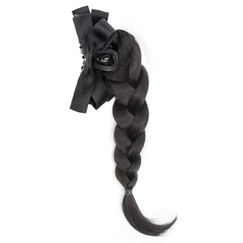 Synthetic Fasergeflecht Pferdeschwanzverlängerung Mit Bowknot Klauenclip Für Natürliche Aussehen Frauen Und Mädchen Geflochtene Erweiterung von PUGEOAMN