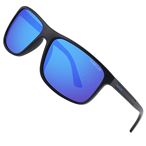 PUKCLAR Polarisierte Sonnenbrille Herren Damen - Rechteckige Vintage Leichtes Material TR90 Rahmen UV400 Sport im Freien Golf Radfahren Angeln Wandern Eyewear Sonnenbrille von PUKCLAR